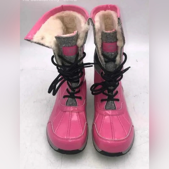 UGG Women Butte II 1019209K Pink Leather Lace Up Rain Snow Winter Boots Size 6 - Picture 10 of 10